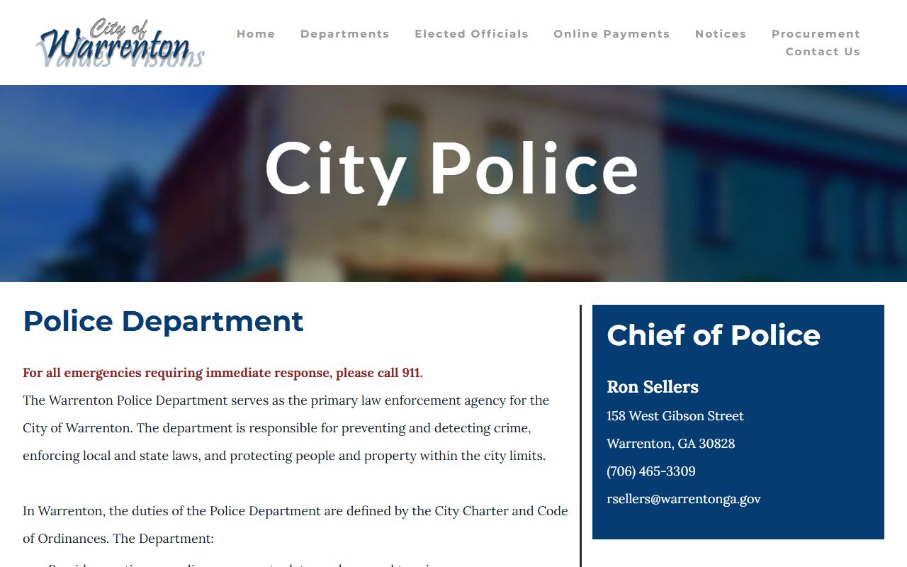 Warren County arrest records and Warrenton Police Department source