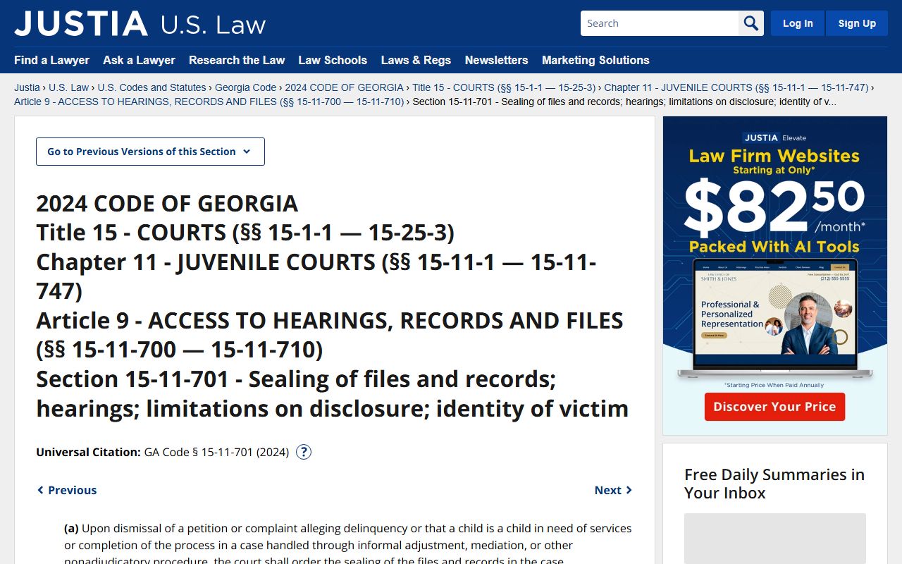 Warren County court records Georgia juvenile access statute