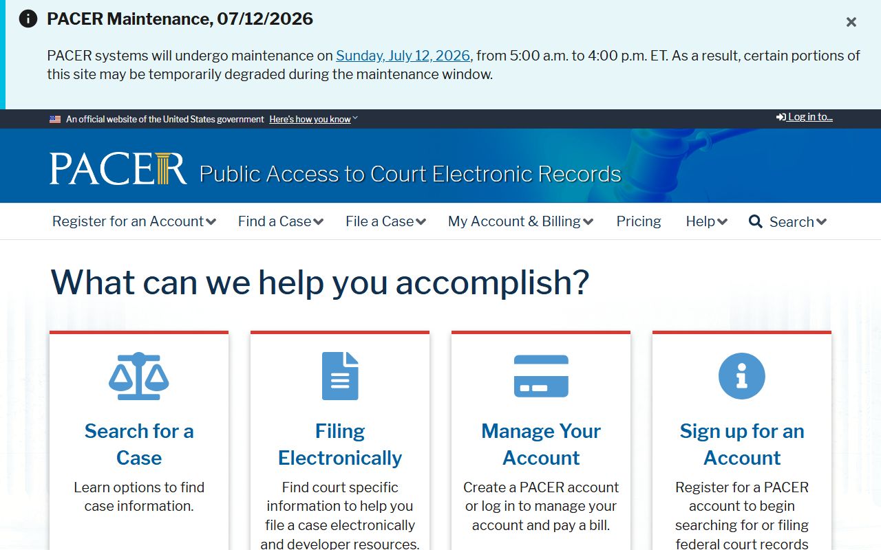 Warren County court records PACER federal case access