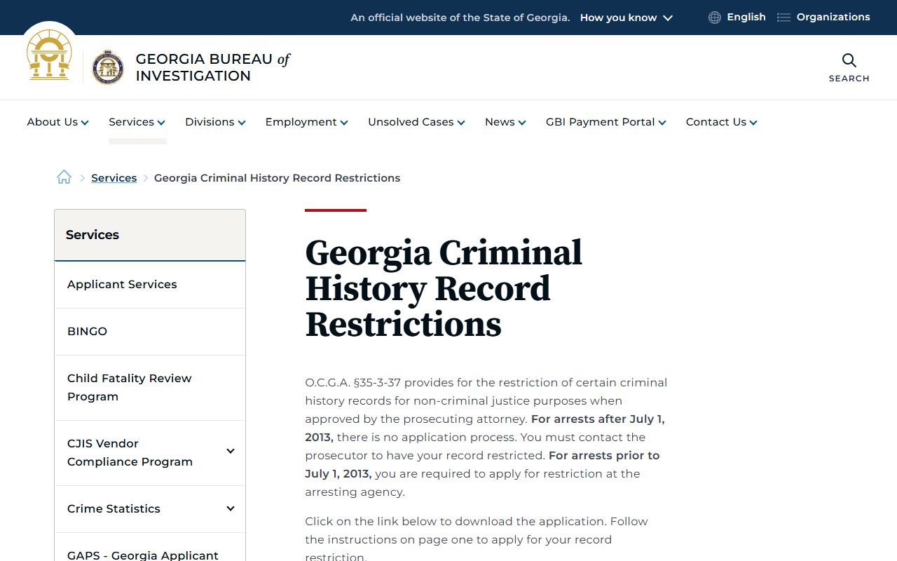 Warren County criminal court records and GBI criminal history record restrictions