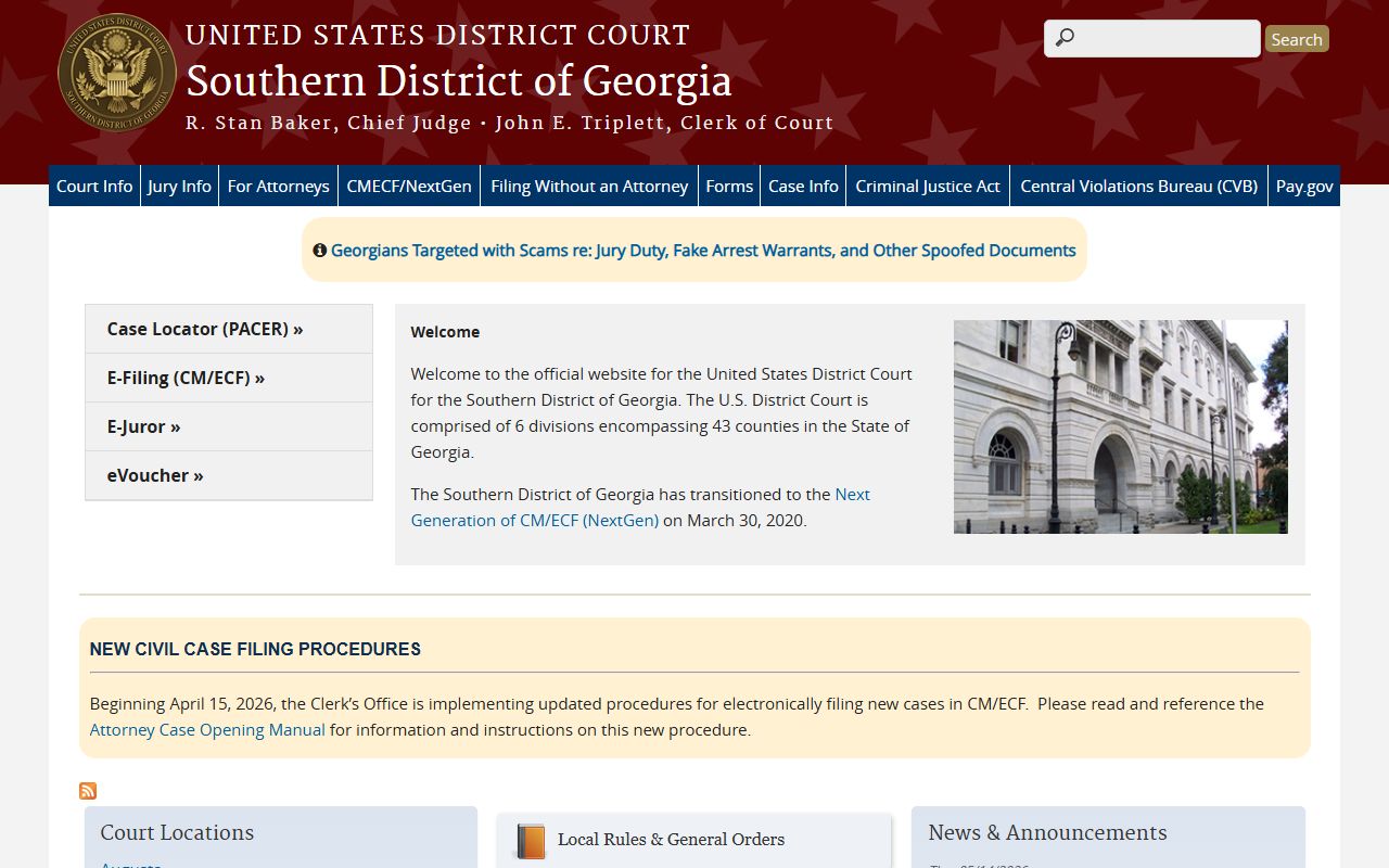 Warren County Superior Court federal Southern District of Georgia distinction