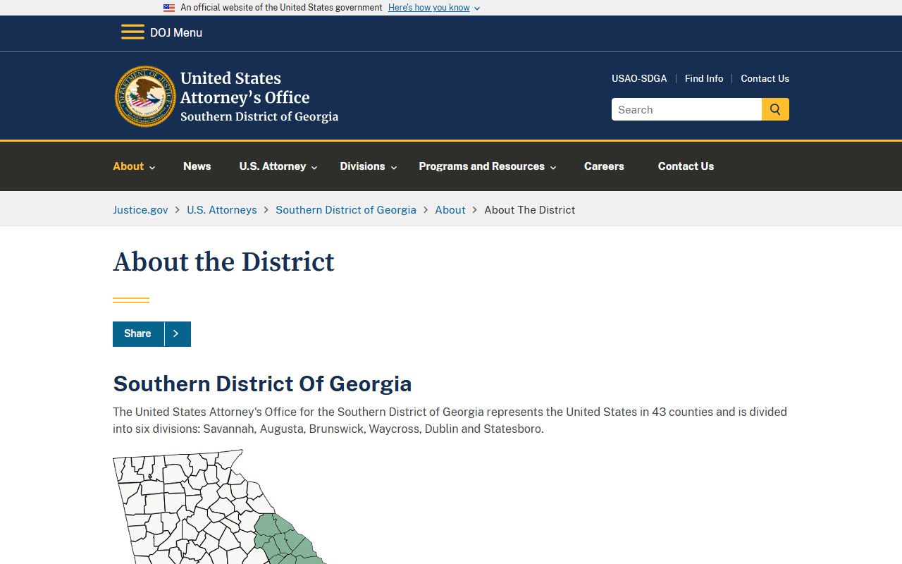 Warren County Superior Court U.S. Attorney Southern District Augusta Division