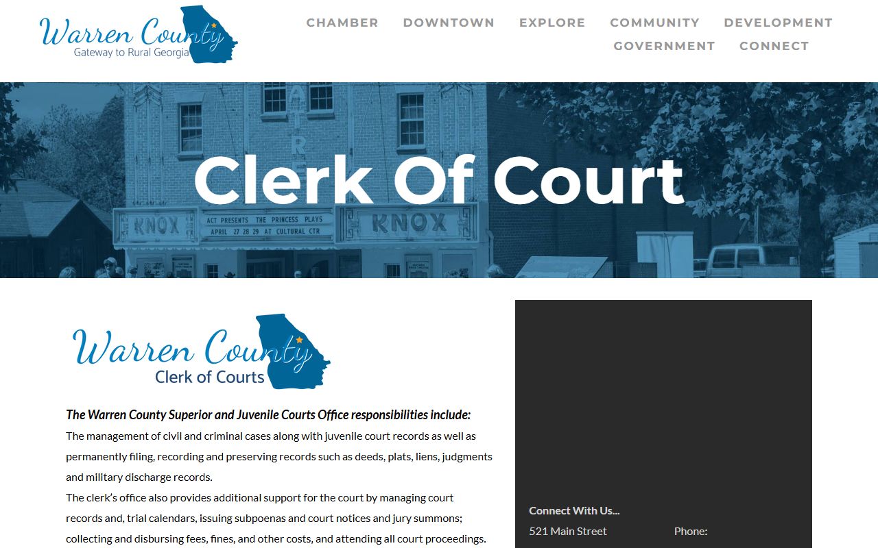 Warren County court records clerk of court page