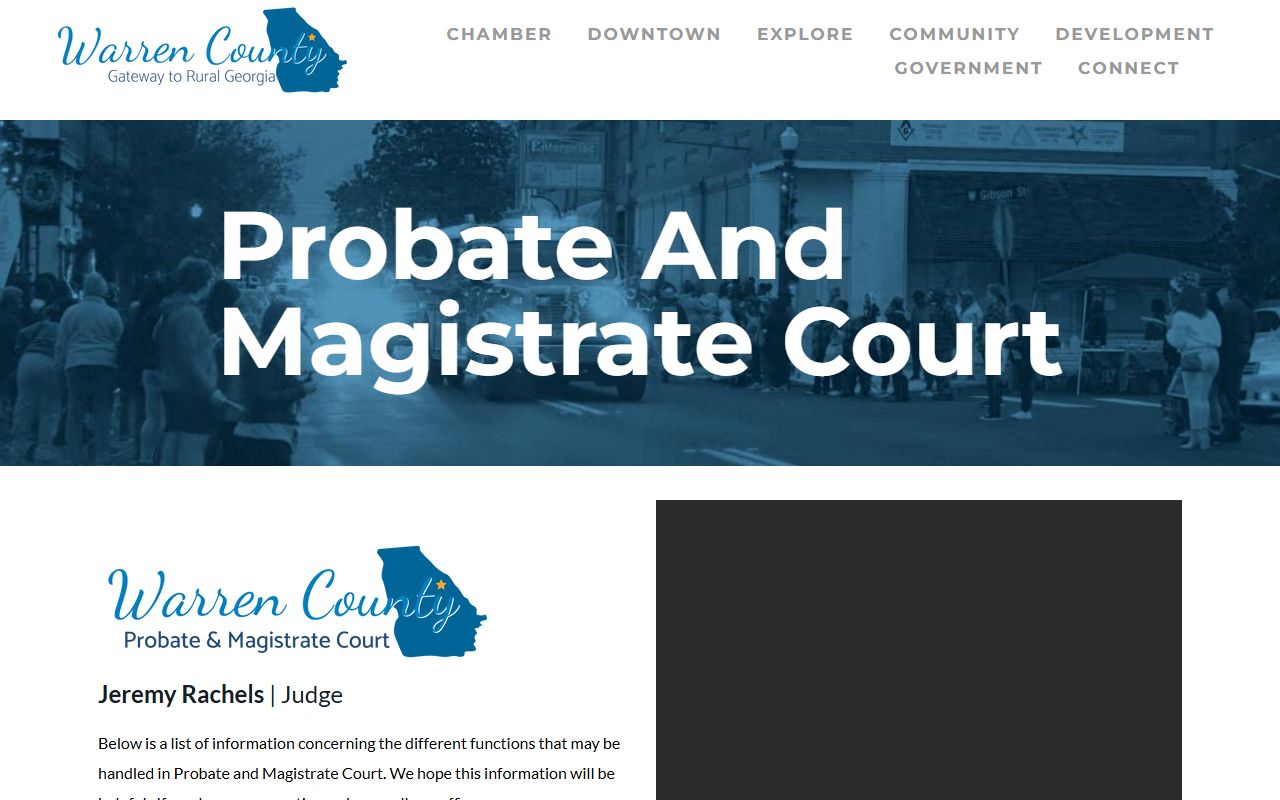Warren County court records Probate and Magistrate Court page