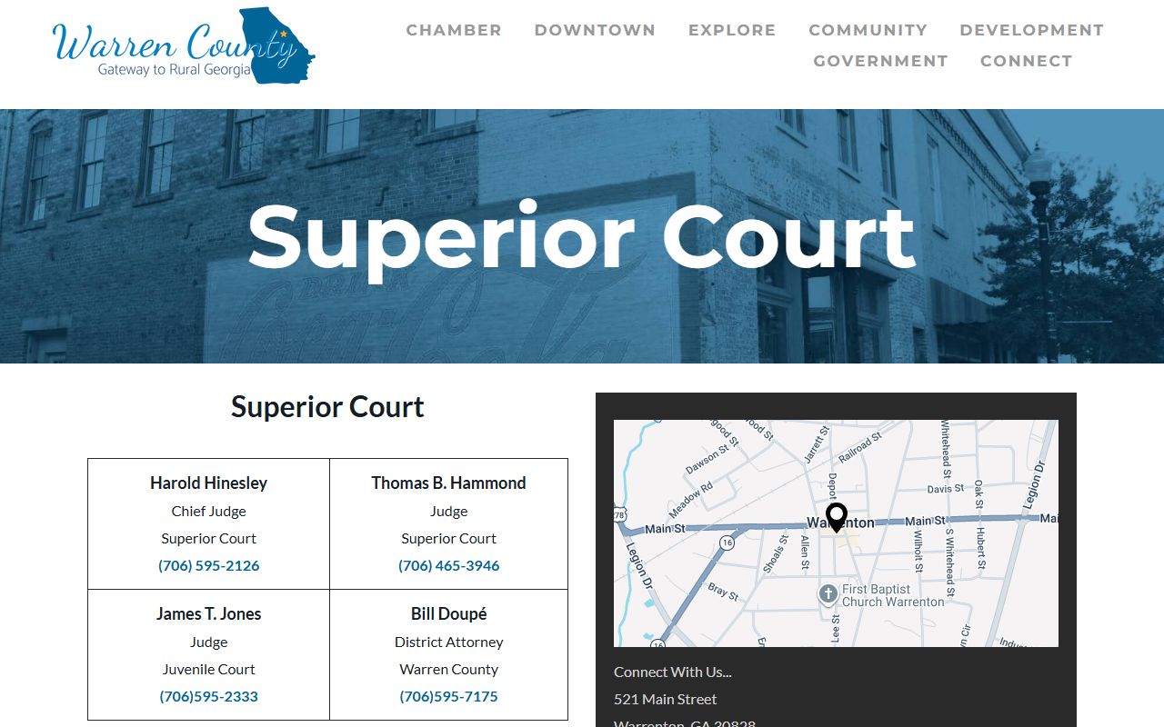 Warren County court records Superior Court page