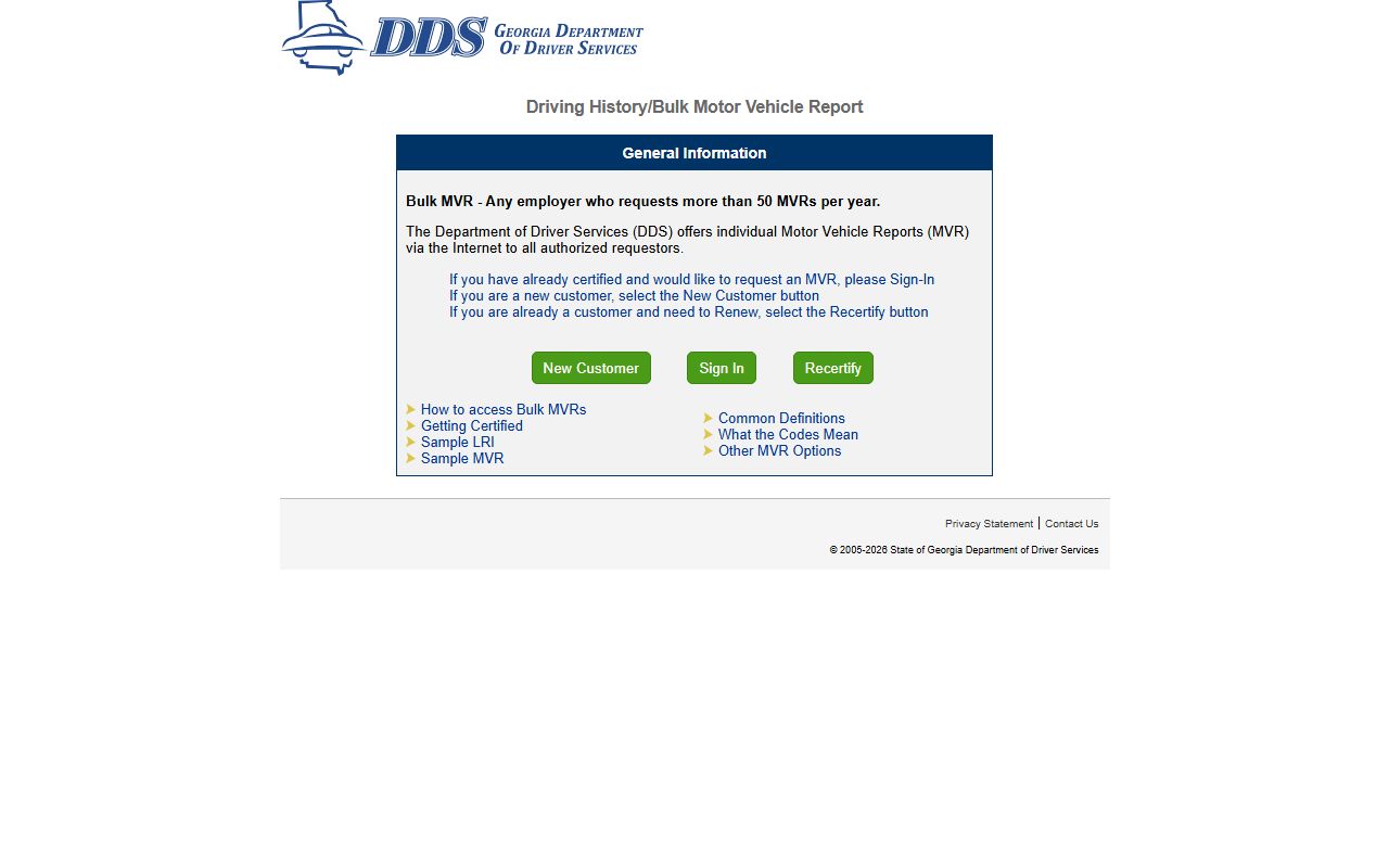 Warren County traffic court records Georgia DDS online MVR portal